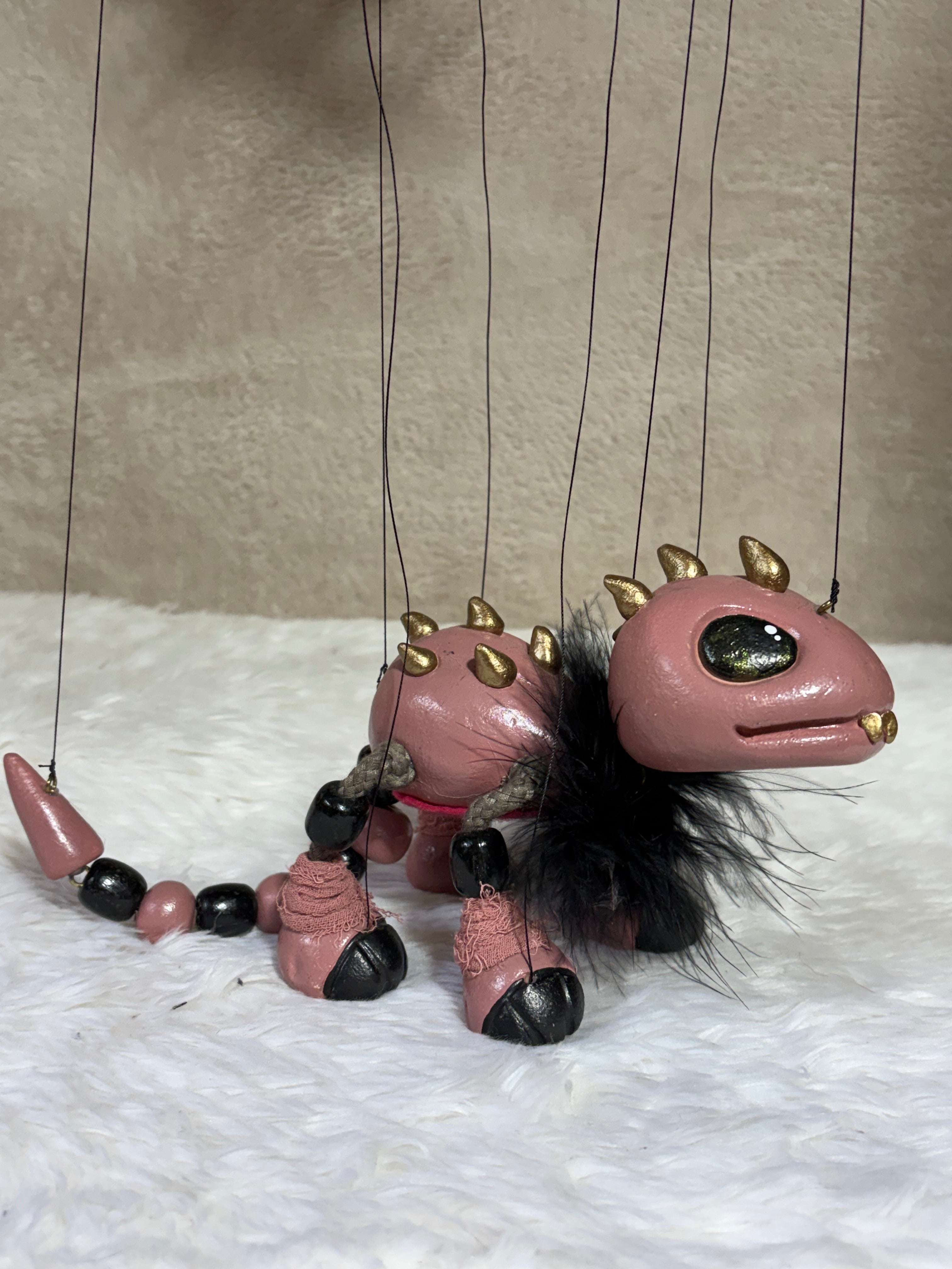 Kyro Dusky Pink Dragon  -Marionette Puppet