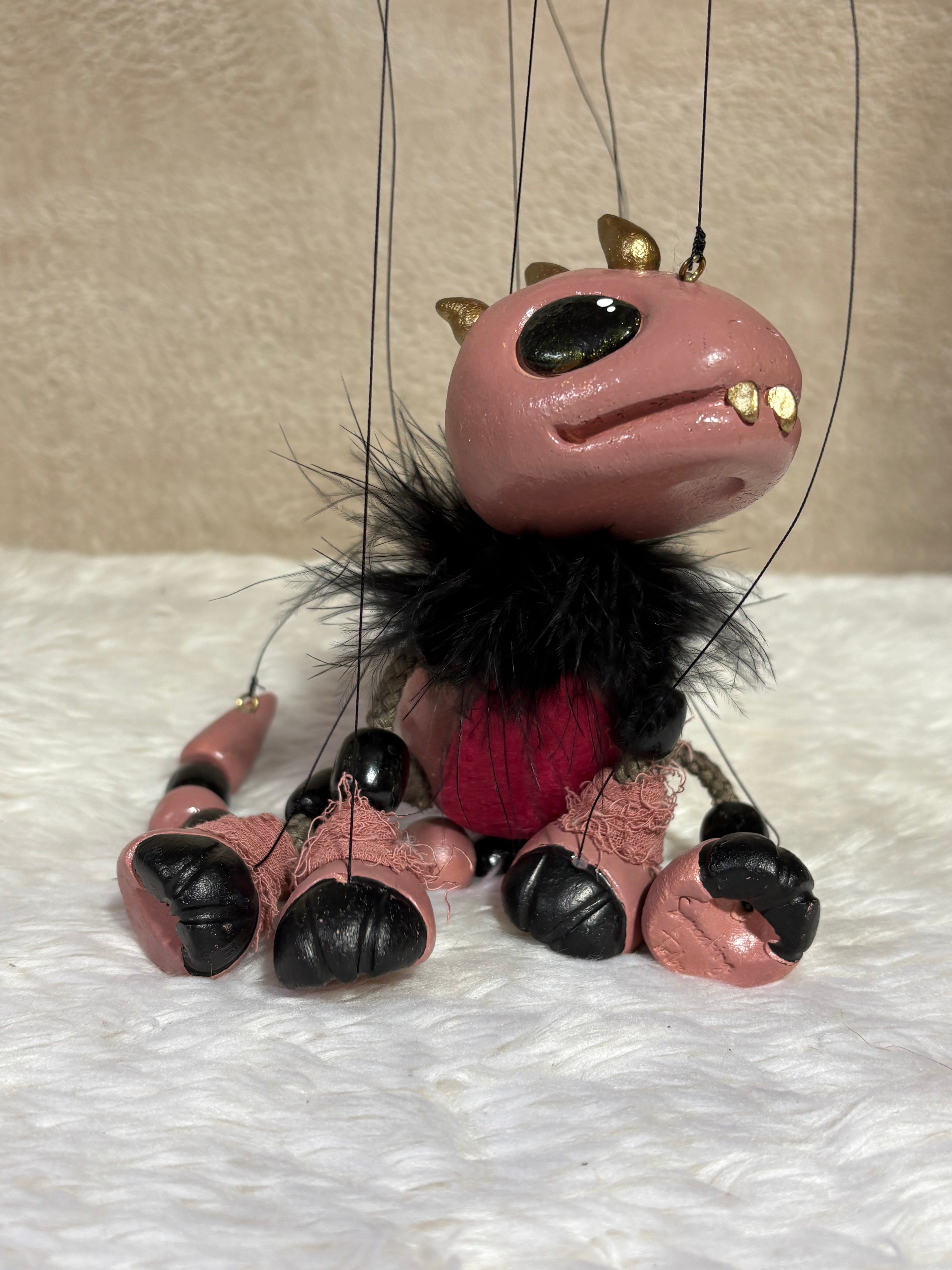 Kyro Dusky Pink Dragon  -Marionette Puppet