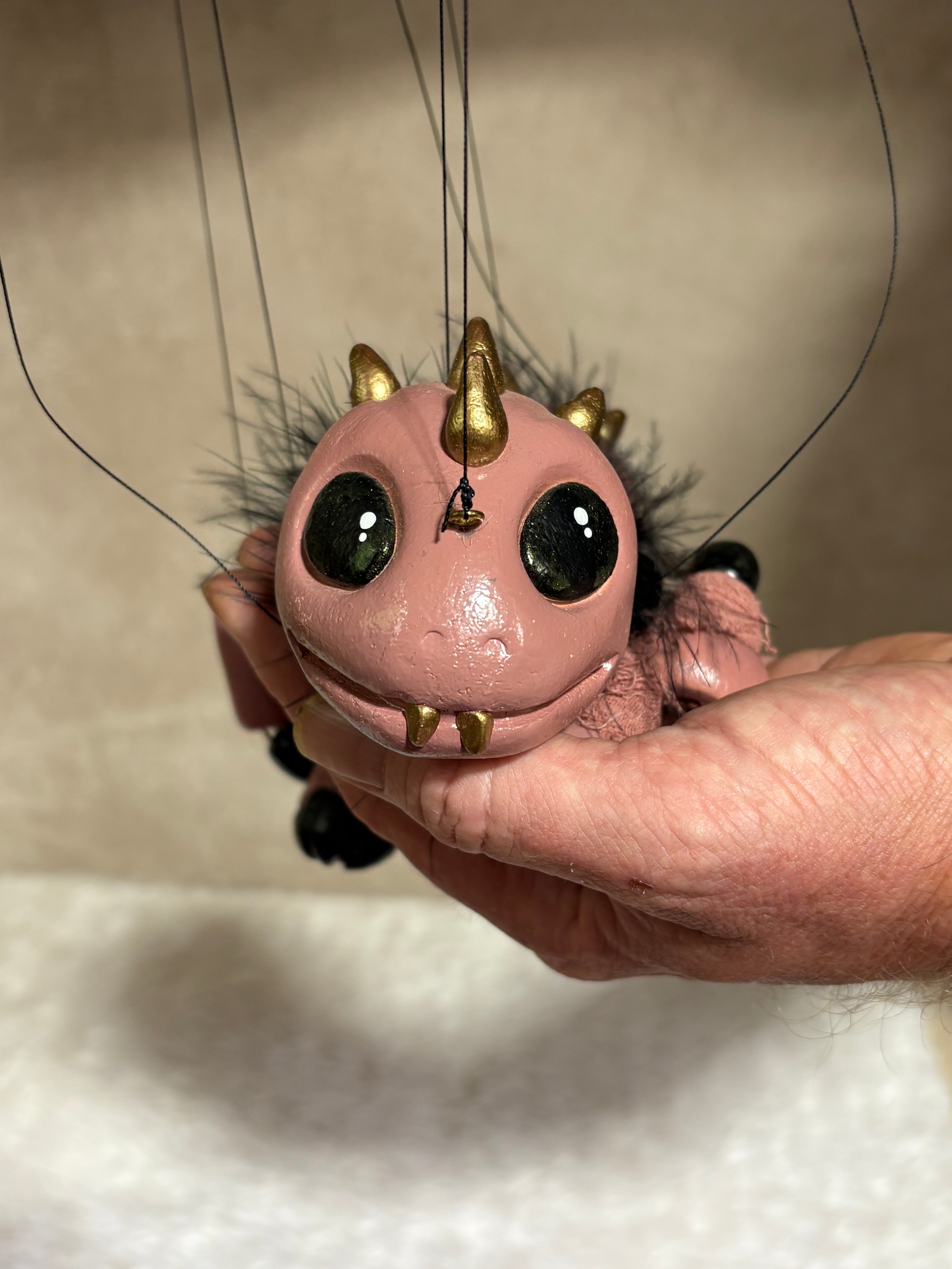 Kyro Dusky Pink Dragon  -Marionette Puppet