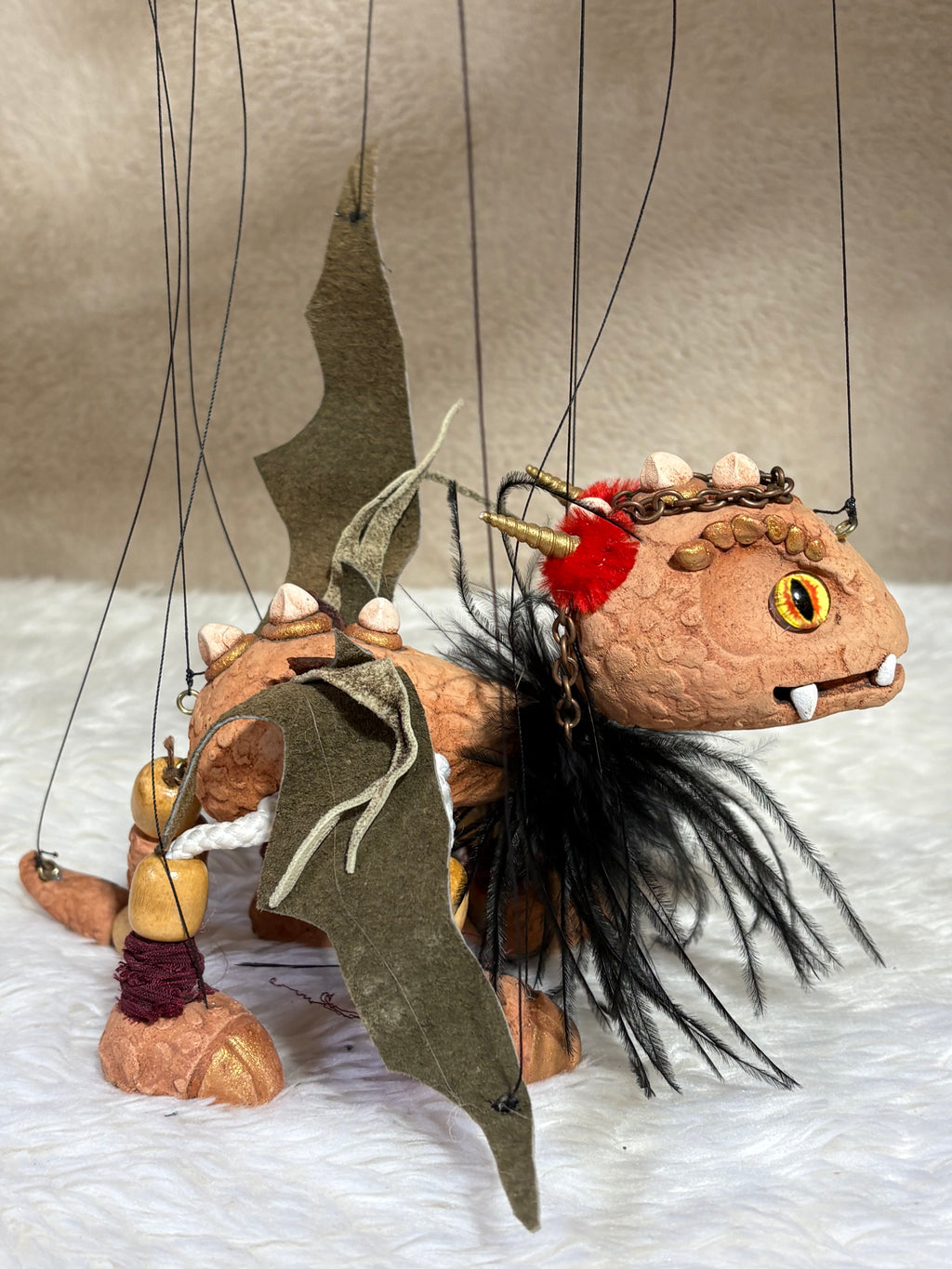 Terracotta Fire Dragon - Marionette Puppet