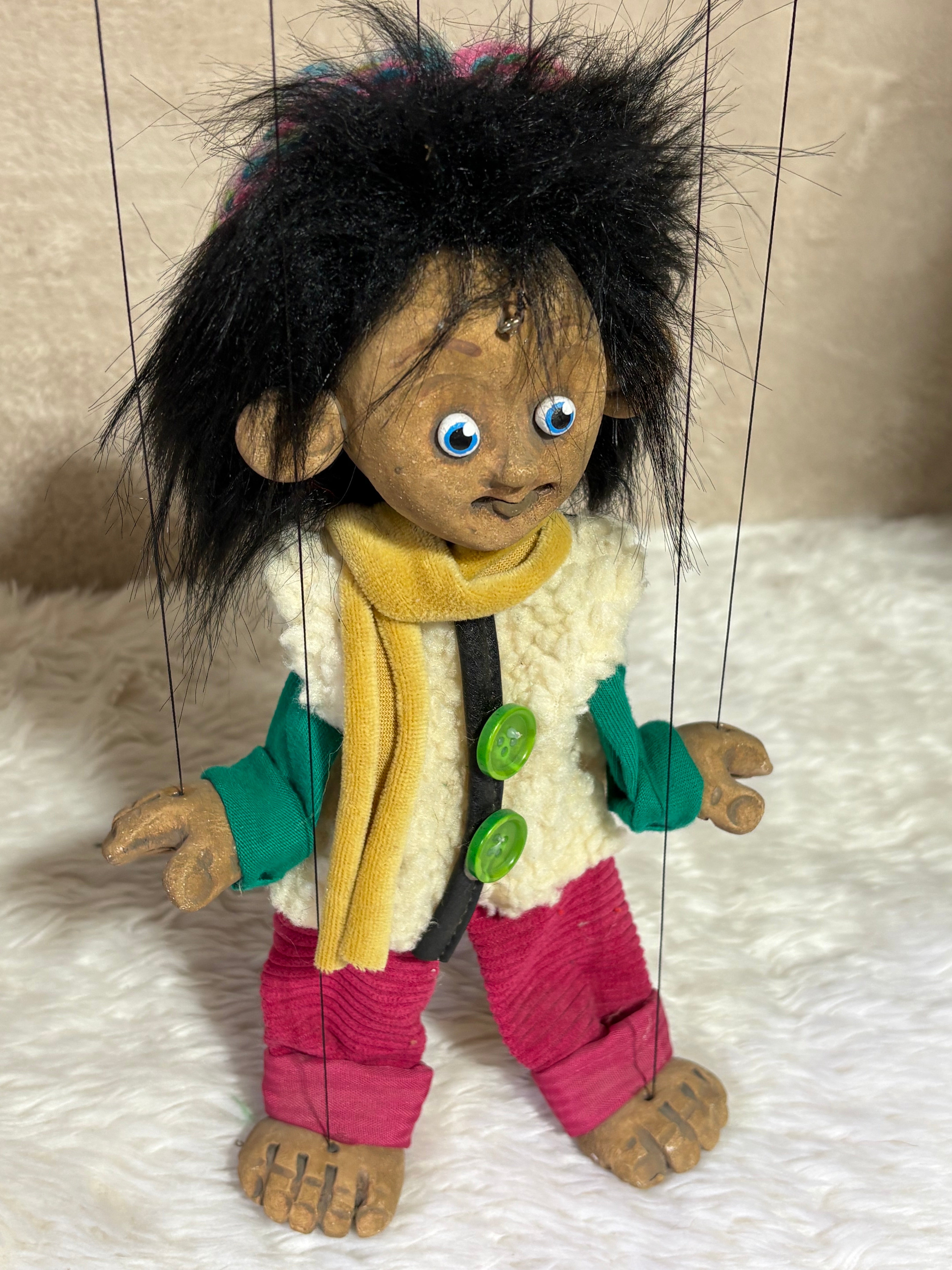 Denny Poe Boy Marionette Puppet – Handcrafted Pop Culture String