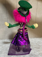 Miss Melania - Rainbow Mad Hatter Marionette