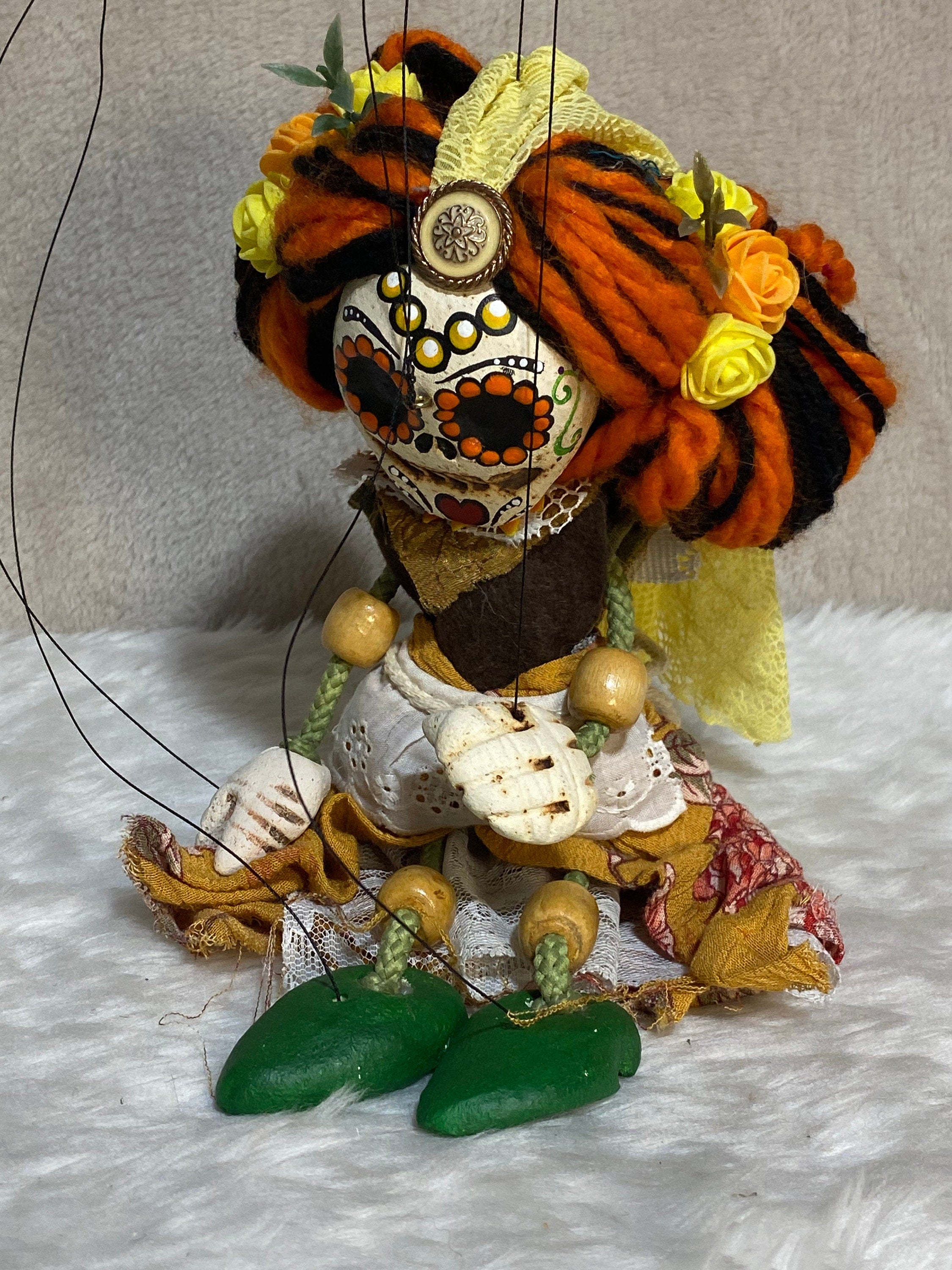 Day-of-the-Dead Señorita - Marionette Puppet