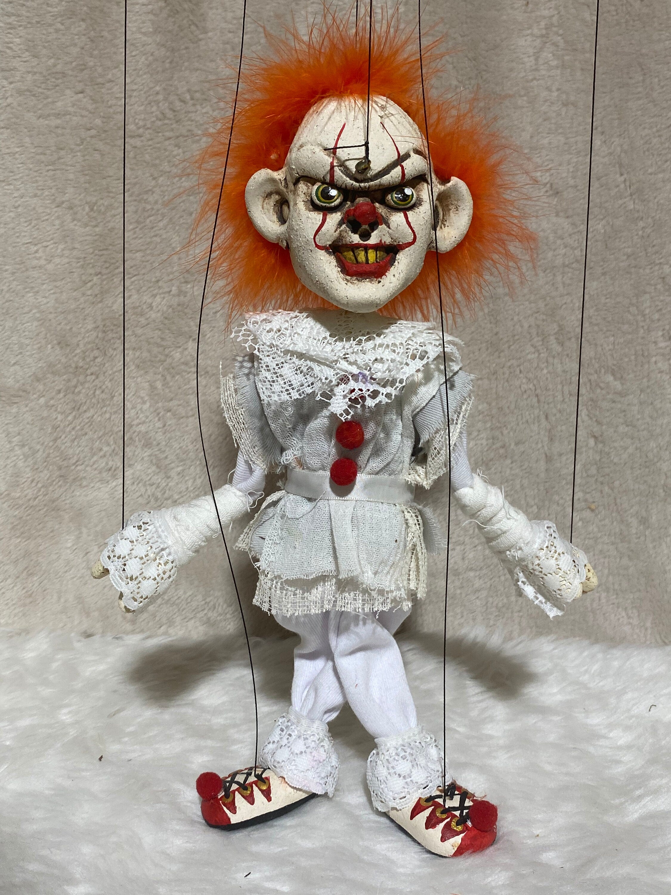 Pennywise from "It"- OOAK Marionette Puppet Handmade By The Squeaking Tribe
