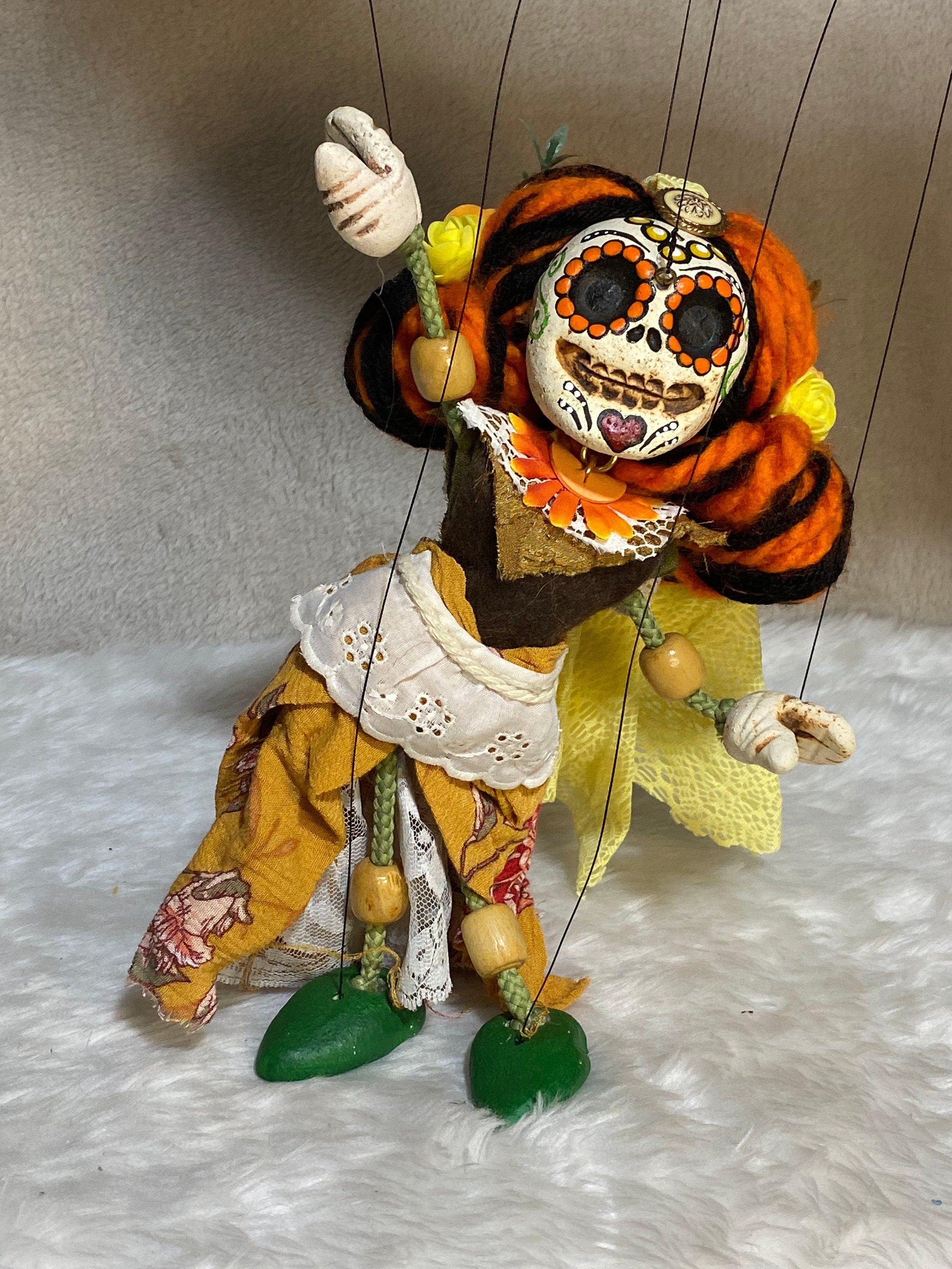 Day-of-the-Dead Señorita - Marionette Puppet