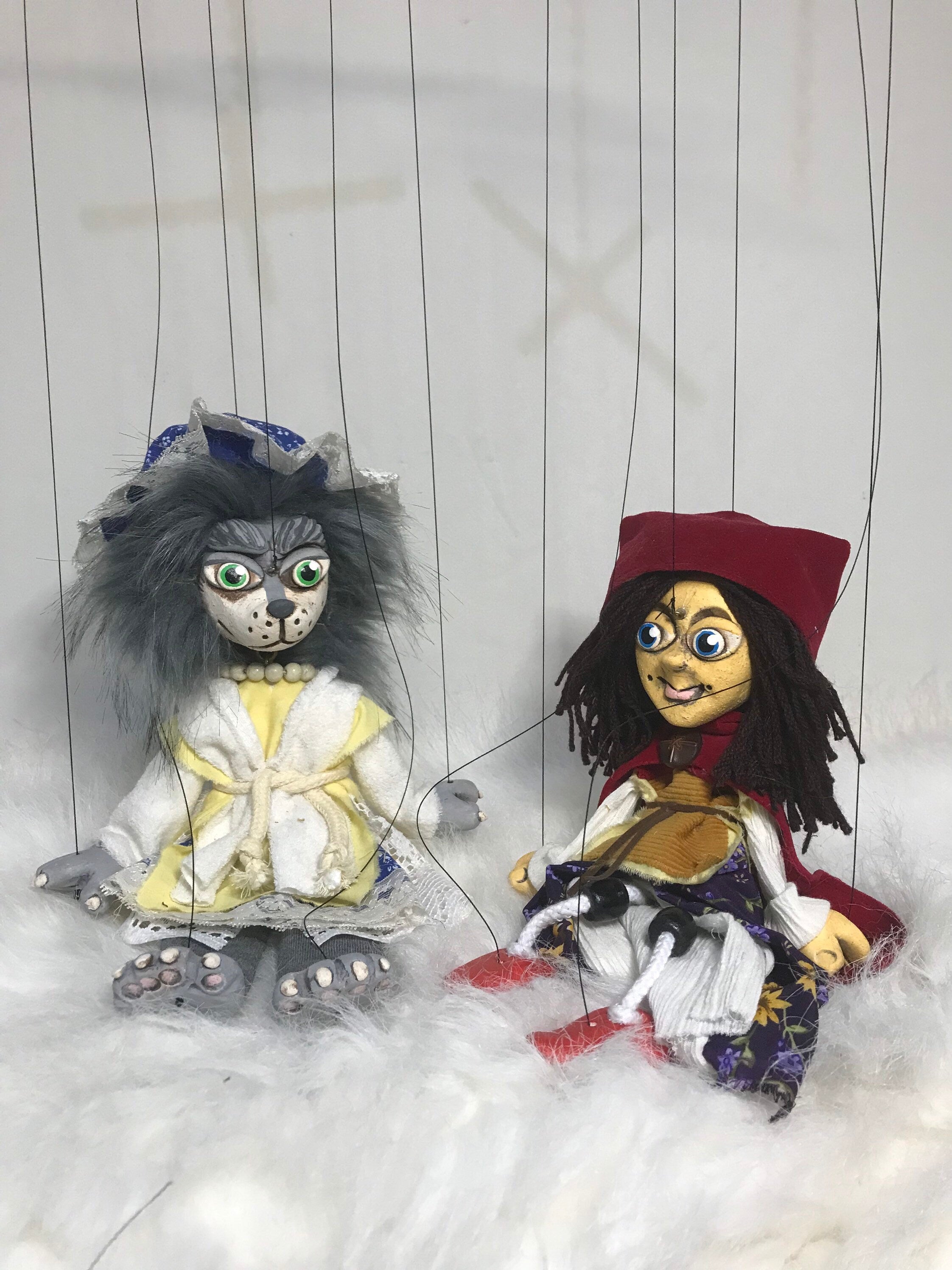 Little Red Riding Hood and the Big Bad Wolf Marionettes