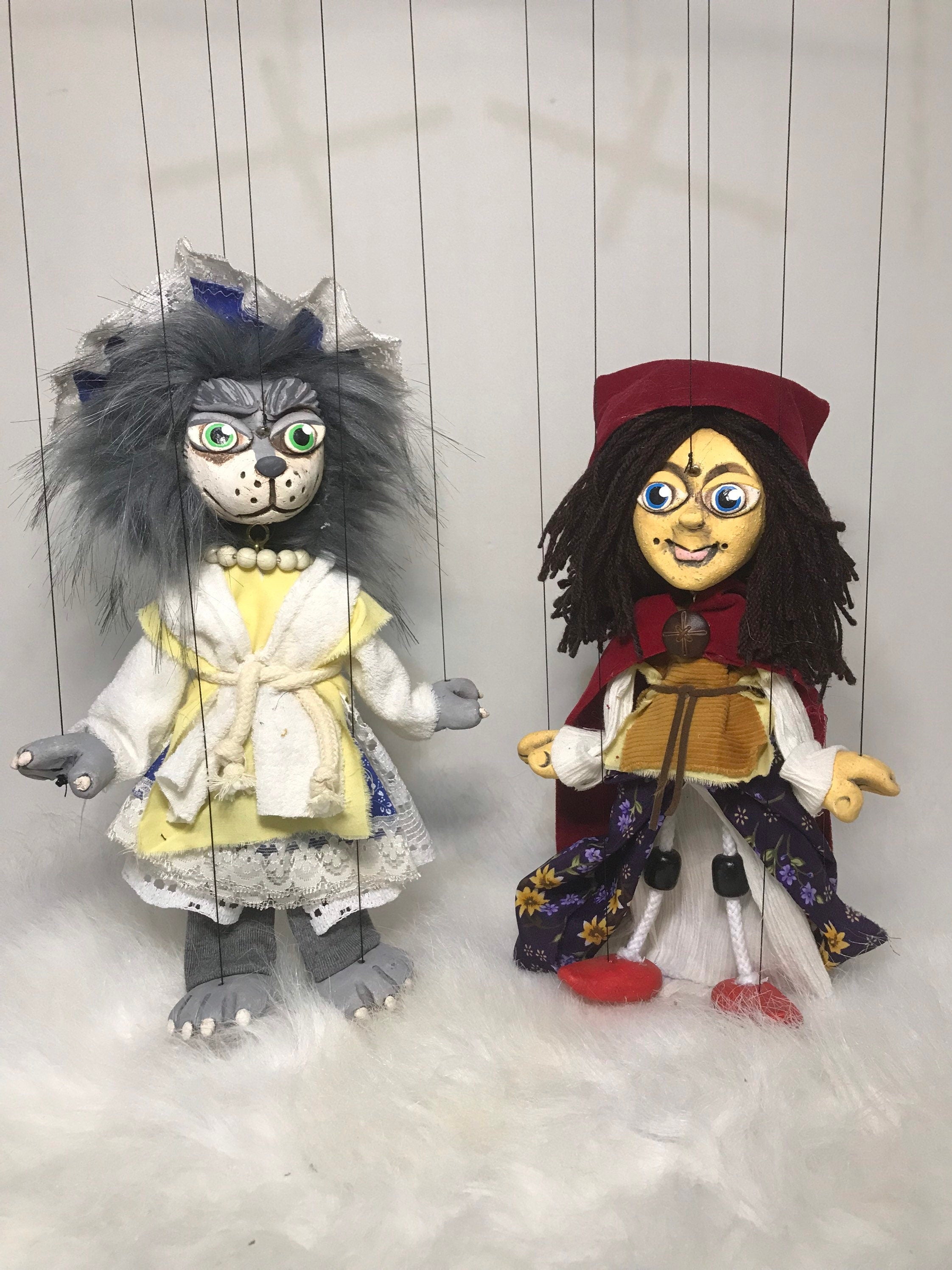 Little Red Riding Hood and the Big Bad Wolf Marionettes