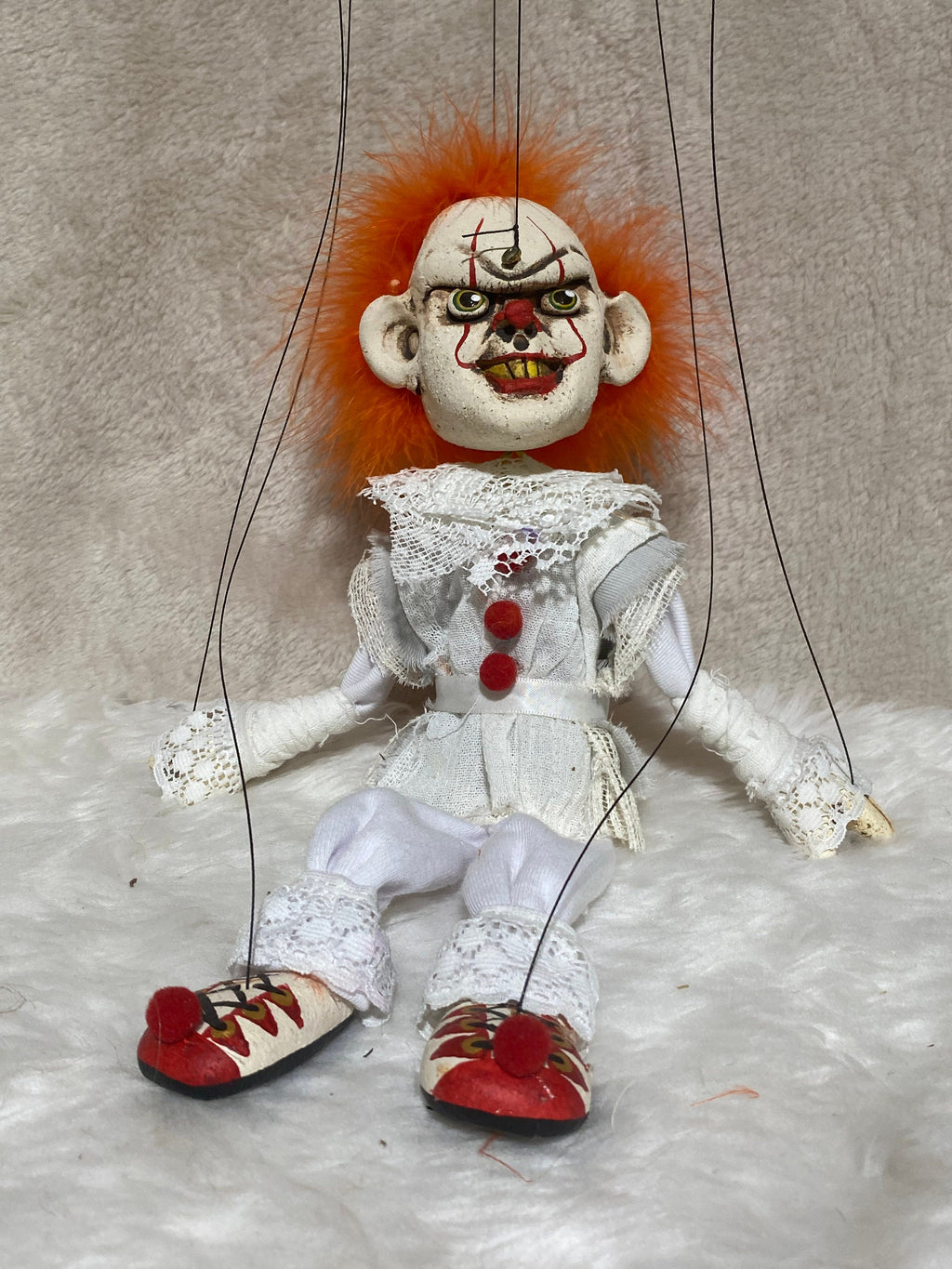 Pennywise from "It"- OOAK Marionette Puppet Handmade By The Squeaking Tribe