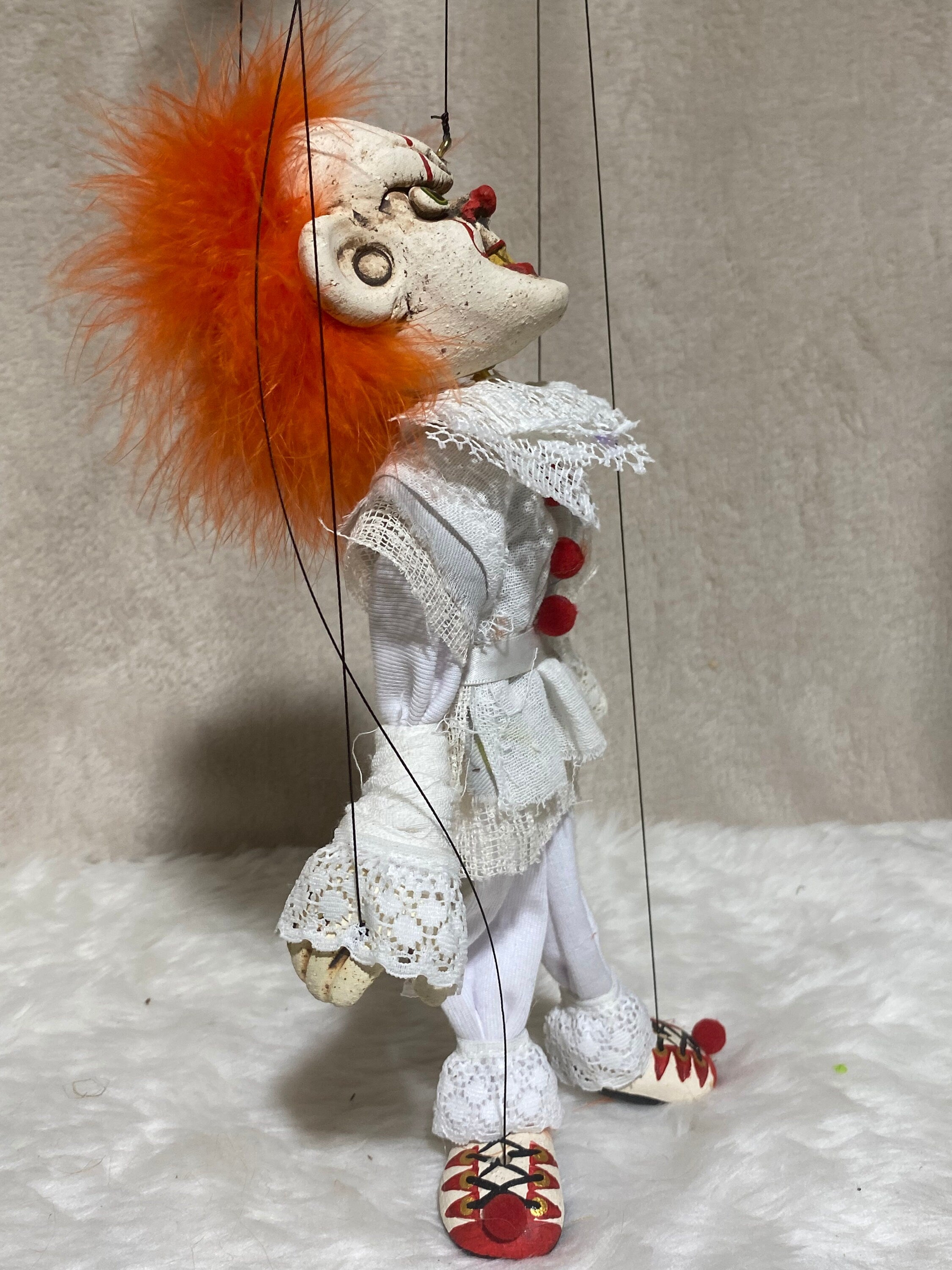 Pennywise from "It"- OOAK Marionette Puppet Handmade By The Squeaking Tribe